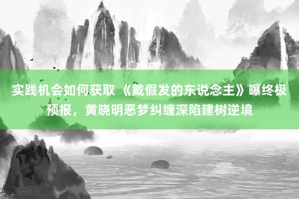 实践机会如何获取 《戴假发的东说念主》曝终极预报，黄晓明恶梦纠缠深陷建树逆境