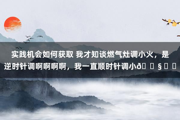 实践机会如何获取 我才知谈燃气灶调小火，是逆时针调啊啊啊啊，我一直顺时针调小😧 ​​