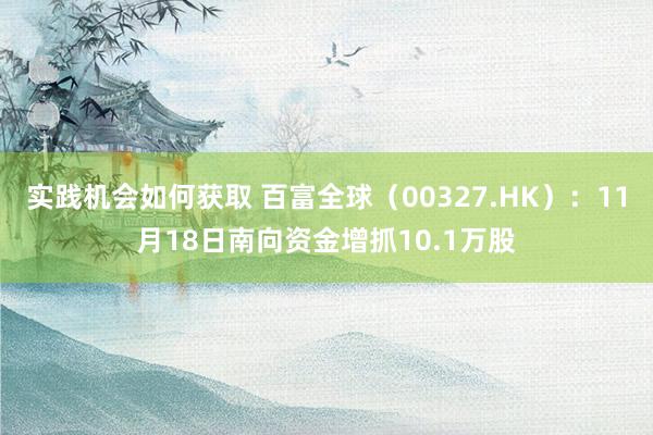 实践机会如何获取 百富全球（00327.HK）：11月18日南向资金增抓10.1万股