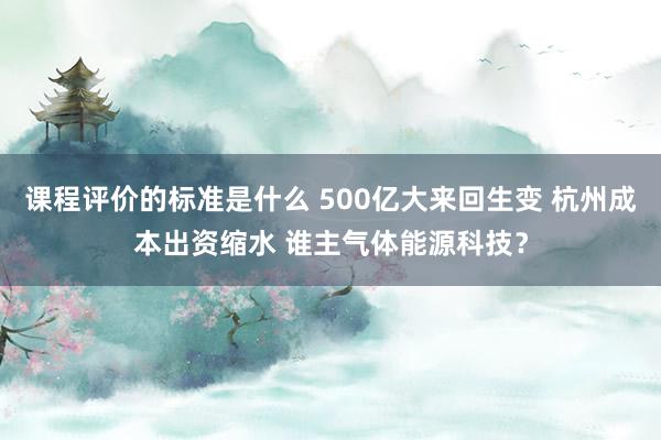 课程评价的标准是什么 500亿大来回生变 杭州成本出资缩水 谁主气体能源科技？