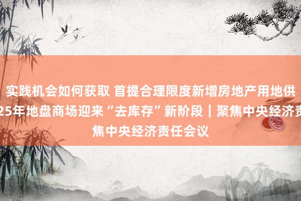 实践机会如何获取 首提合理限度新增房地产用地供应，2025年地盘商场迎来“去库存”新阶段｜聚焦中央经济责任会议