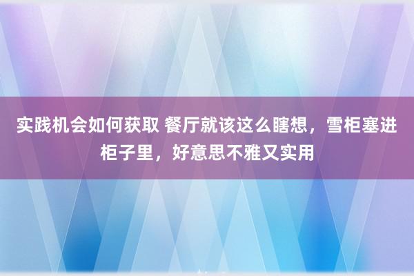 实践机会如何获取 餐厅就该这么瞎想，雪柜塞进柜子里，好意思不雅又实用