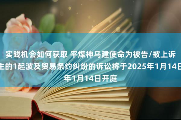 实践机会如何获取 平煤神马建使命为被告/被上诉东谈主的1起波及贸易条约纠纷的诉讼将于2025年1月14日开庭