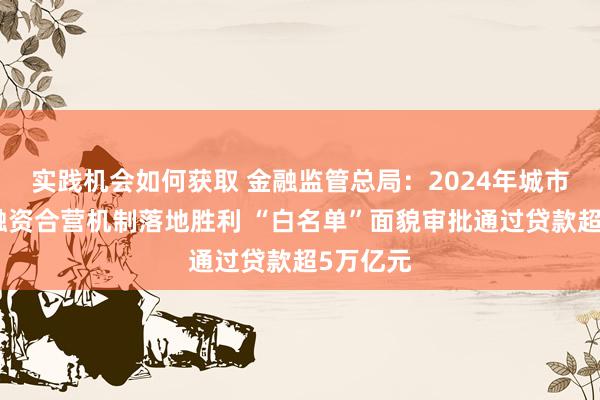 实践机会如何获取 金融监管总局：2024年城市房地产融资合营机制落地胜利 “白名单”面貌审批通过贷款超5万亿元