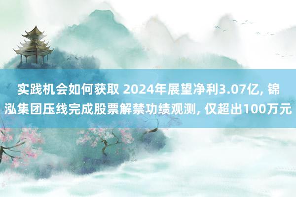 实践机会如何获取 2024年展望净利3.07亿, 锦泓集团压线完成股票解禁功绩观测, 仅超出100万元