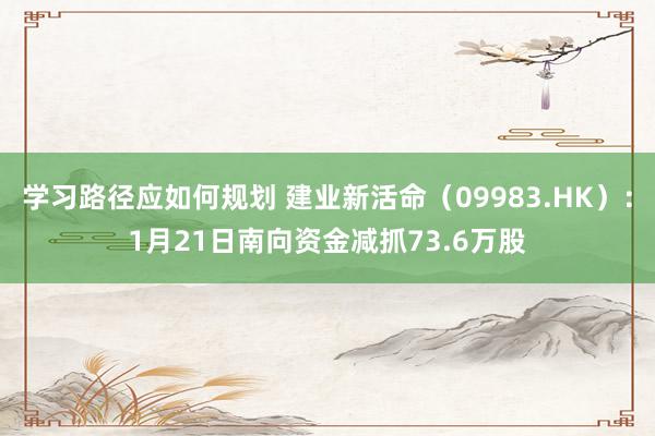 学习路径应如何规划 建业新活命（09983.HK）：1月21日南向资金减抓73.6万股