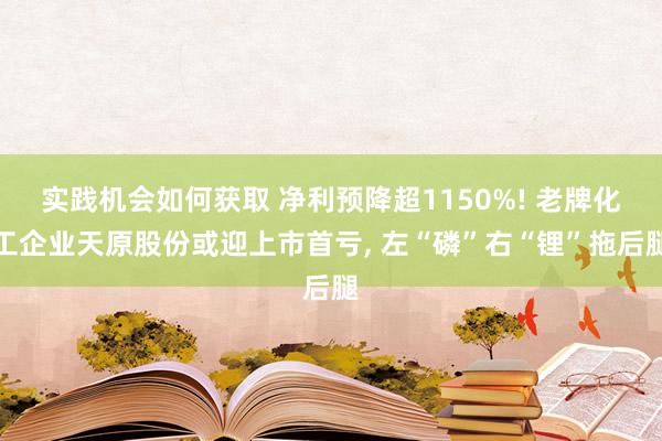 实践机会如何获取 净利预降超1150%! 老牌化工企业天原股份或迎上市首亏, 左“磷”右“锂”拖后腿