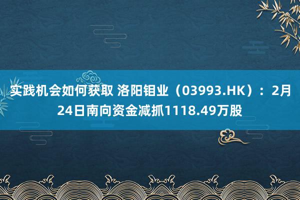 实践机会如何获取 洛阳钼业（03993.HK）：2月24日南向资金减抓1118.49万股