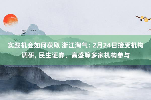 实践机会如何获取 浙江淘气: 2月24日接受机构调研, 民生证券、高盛等多家机构参与