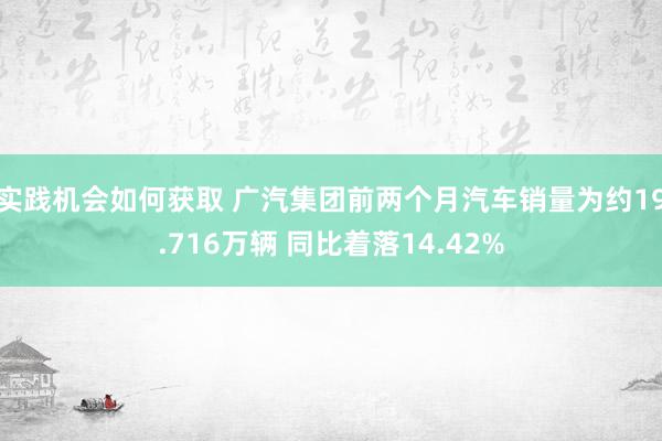 实践机会如何获取 广汽集团前两个月汽车销量为约19.716万辆 同比着落14.42%