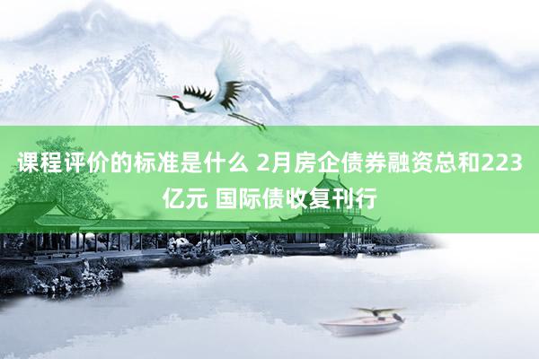 课程评价的标准是什么 2月房企债券融资总和223亿元 国际债收复刊行