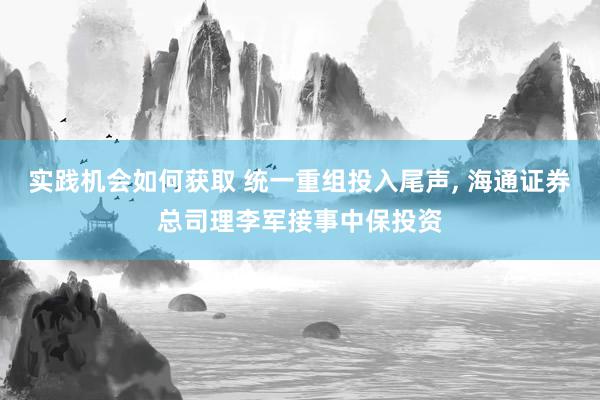 实践机会如何获取 统一重组投入尾声, 海通证券总司理李军接事中保投资