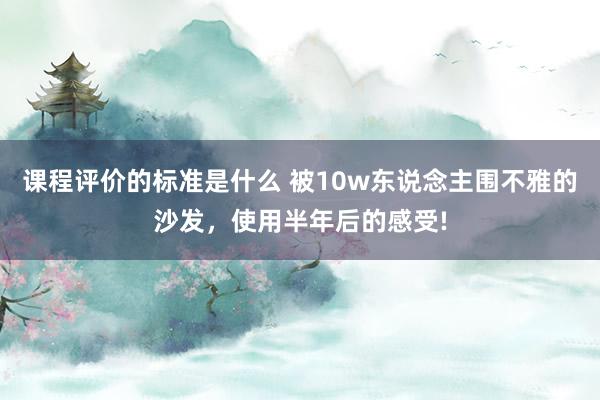 课程评价的标准是什么 被10w东说念主围不雅的沙发，使用半年后的感受!